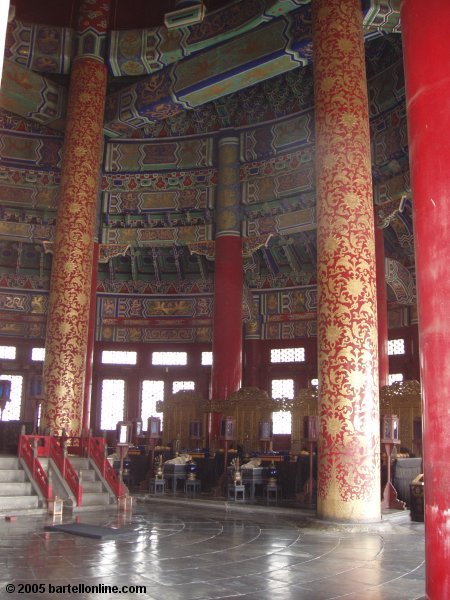 Interior of the Imperial Vault of Heaven at the Temple of Heaven in Beijing, China
