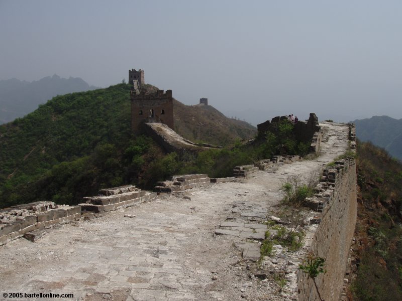 View from atop the Great Wall of China outside Beijing