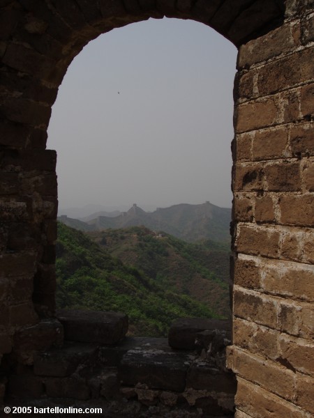 View from inside a tower along the Great Wall of China
