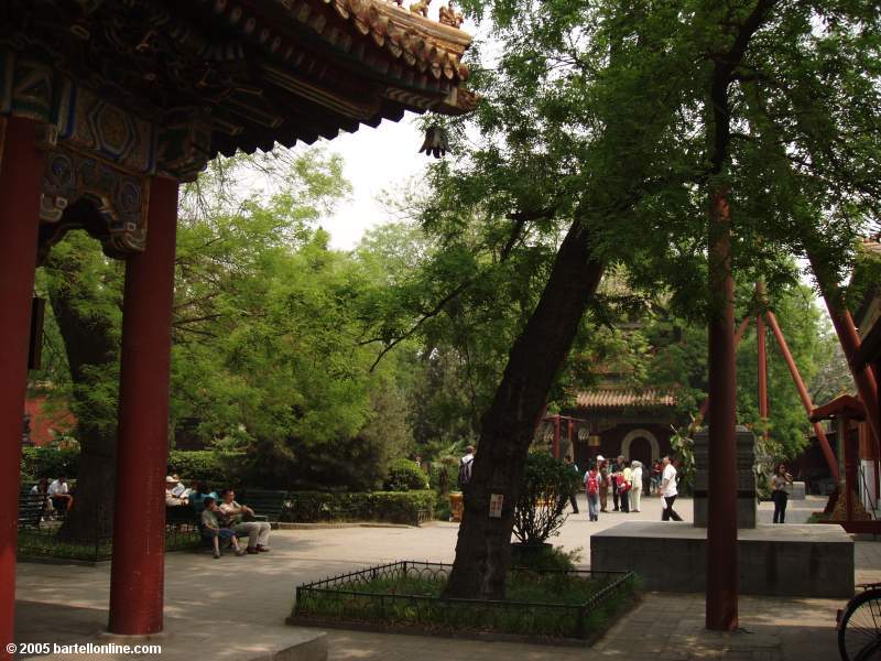 View inside the Lama Temple (Yonghe Lamasery) in Beijing, China