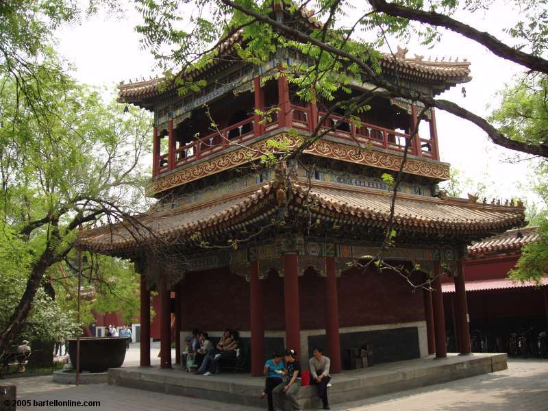 Tower inside the Lama Temple (Yonghe Lamasery) in Beijing, China