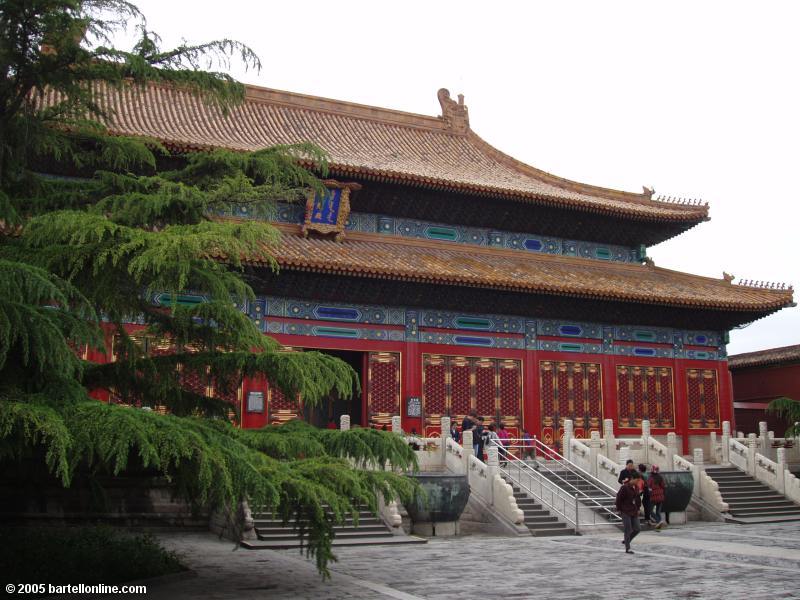 One of the many buildings inside the Forbidden City in Beijing, China