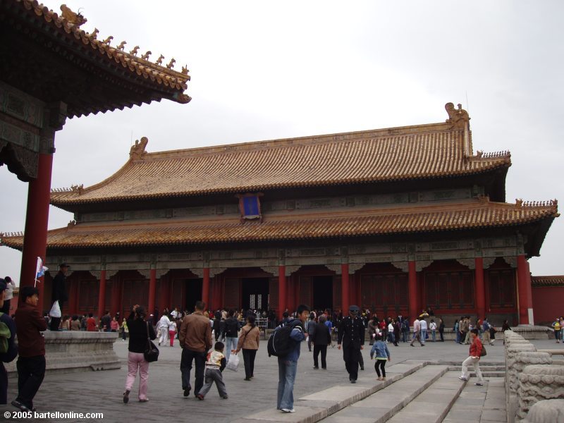 One of the many buildings inside the Forbidden City in Beijing, China