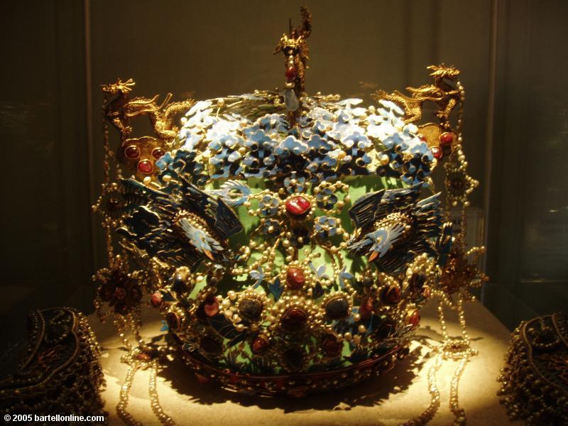 Spectacular crown in the Hall of Jewelery of Beijing's Palace Museum (Forbidden City)