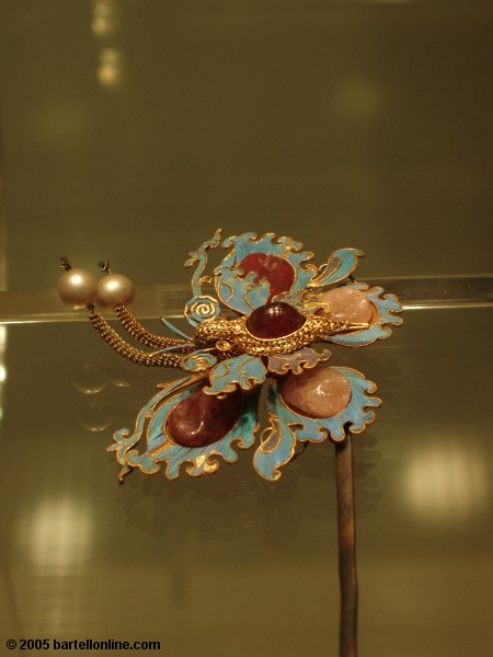 Butterfly hairpin in the Hall of Jewelery of Beijing's Palace Museum (Forbidden City)