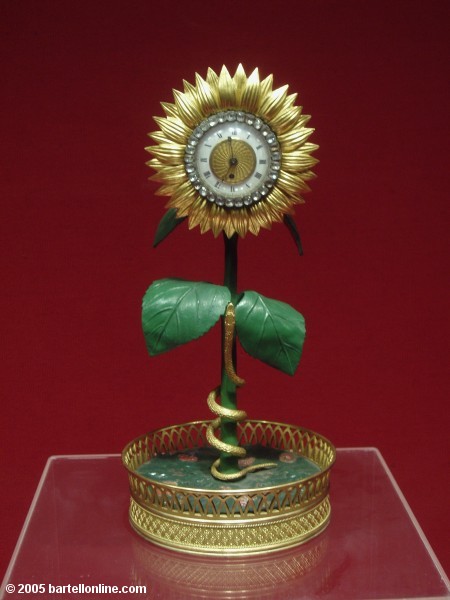 Sunflower clock in the Hall of Clocks in Beijing's Forbidden City