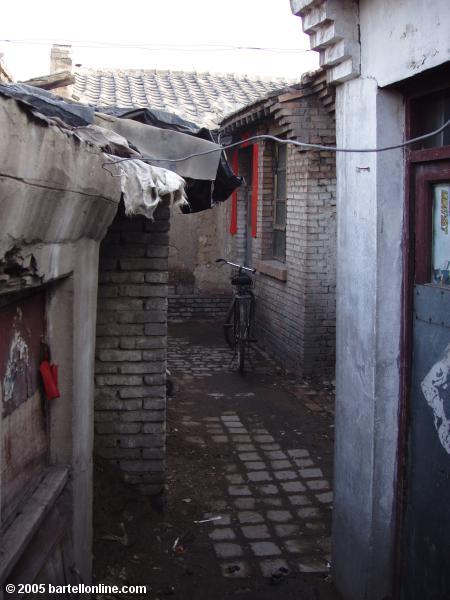 Alley scene in old section of Hohhot, Inner Mongolia, China