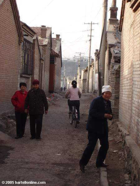 Alley scene in old section of Hohhot, Inner Mongolia, China