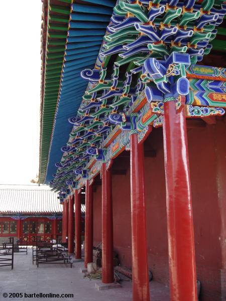 Side of a building inside Dazhao Temple in Hohhot, Inner Mongolia, China
