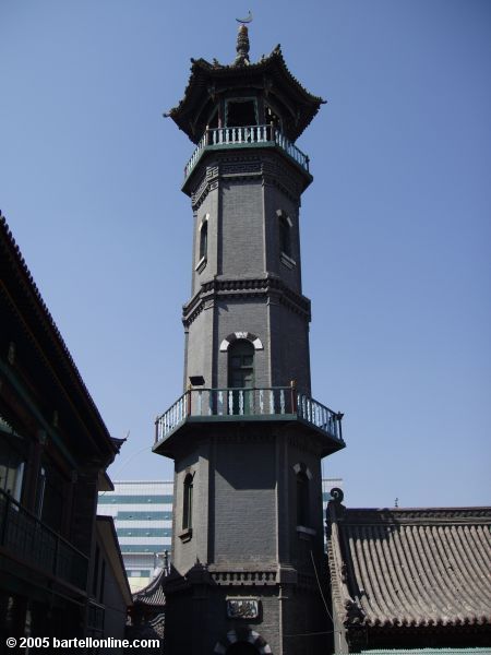 Tower at the Great Mosque in Hohhot, Inner Mongolia, China