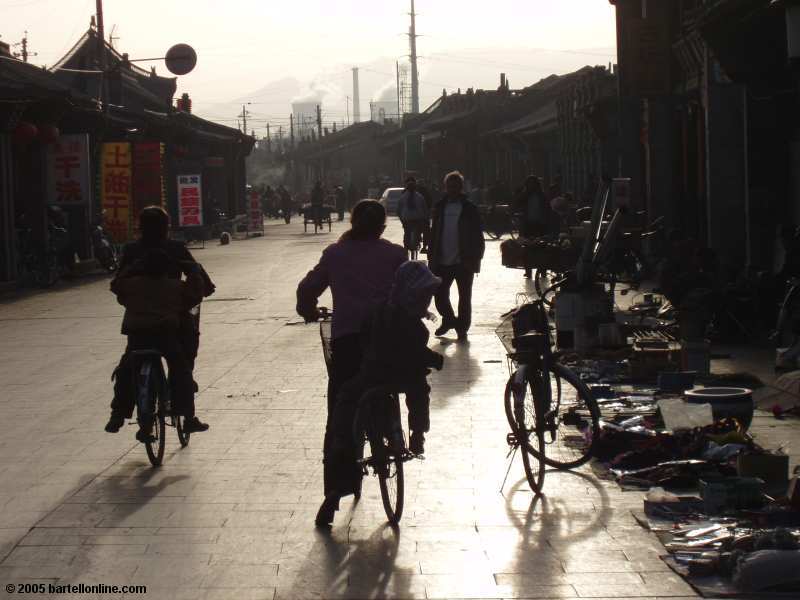 Street scene in an old section of Hohhot, Inner Mongolia, China