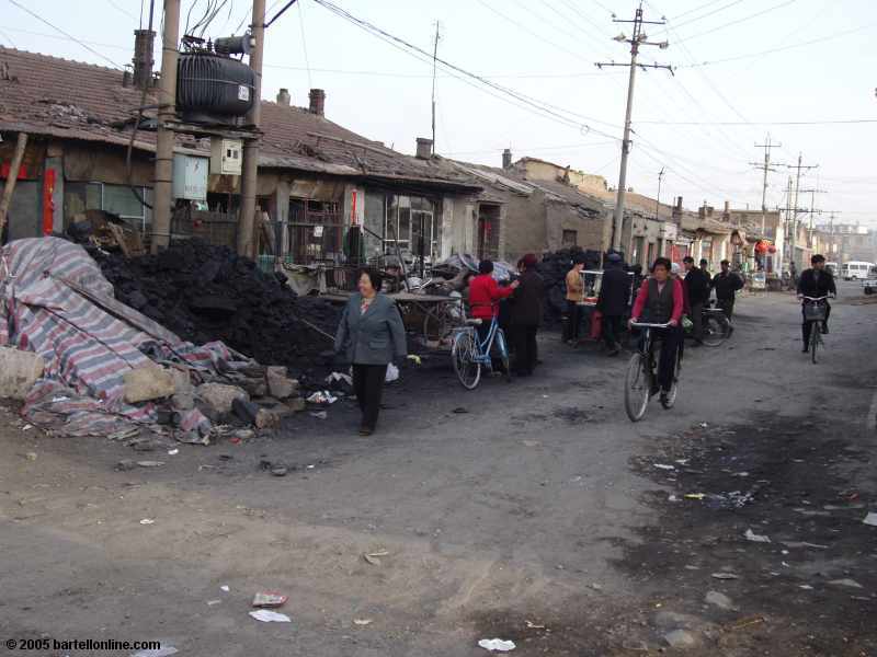 Street scene in an old section of Hohhot, Inner Mongolia, China