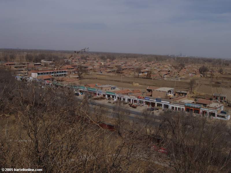 View of countryside from the Tomb of Wang Zhaojun near Hohhot, Inner Mongolia, China