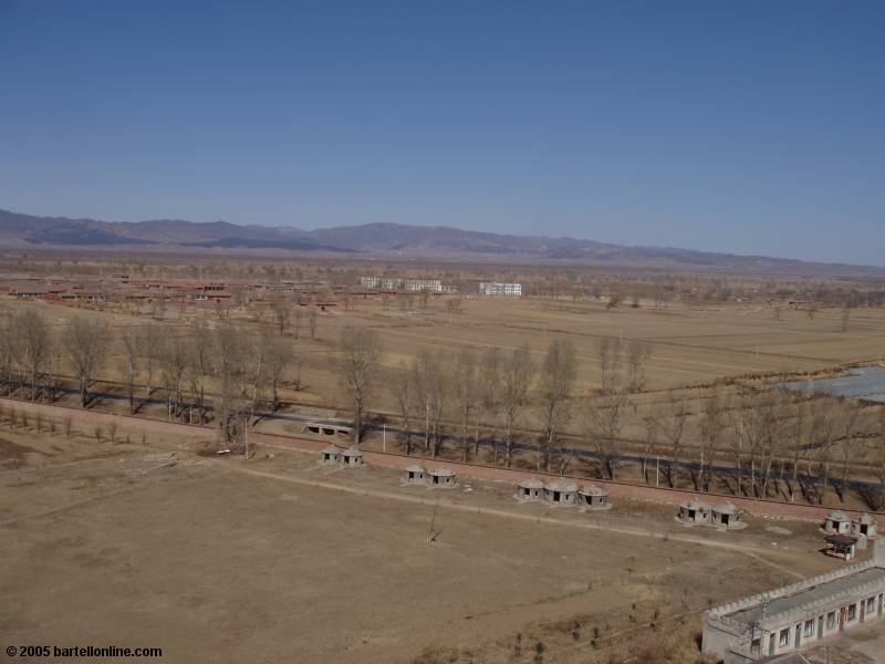 View of countryside from atop the White Pagoda near Hohhot, Inner Mongolia, China