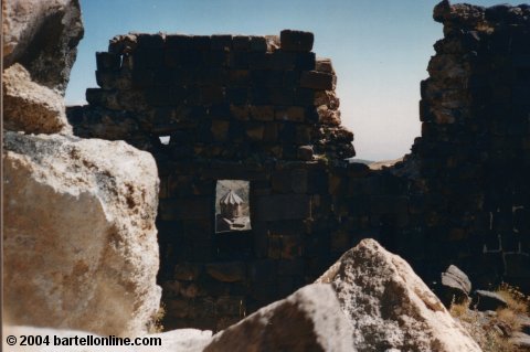 View from inside the ruins of Amberd fortress in the Aragatostn region of Armenia
