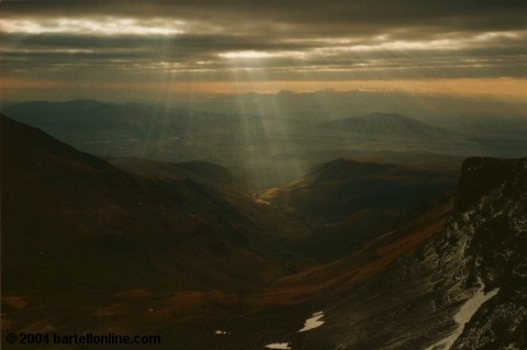 Sunrays in the crater of Mt. Aragats, Armenia
