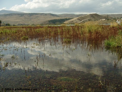 Clouds refelected in a lake in Hrazdan, Armenia
