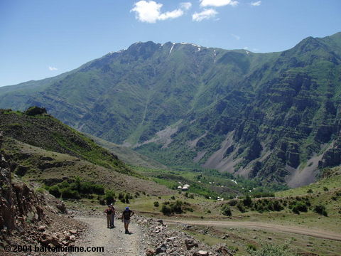 Hikers on the trail in the Vayots Dzor region of Armenia
