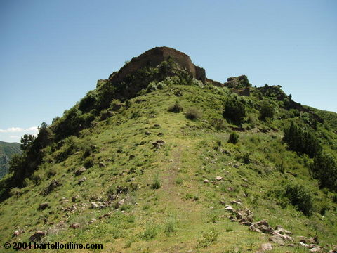 Approach to ruins of Smbataberd fortress in the Vayots Dzor region of Armenia
