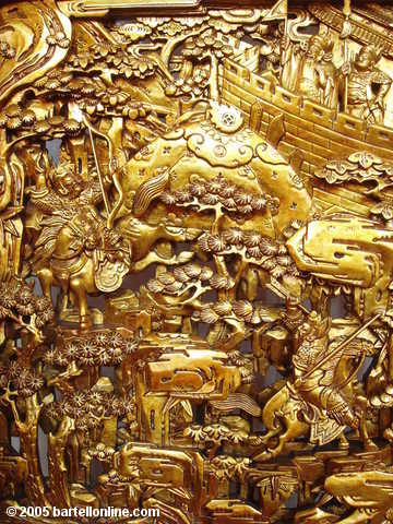 Gilded woodcarving at the Jade Buddha Temple in Shanghai, China