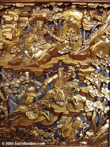 Gilded woodcarving at the Jade Buddha Temple in Shanghai, China