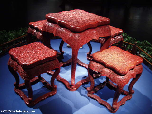 Furniture displayed at the Shanghai Museum in Shanghai, China