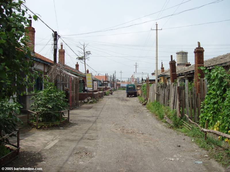 Alley scene near the train station in Baihe, Jilin, China