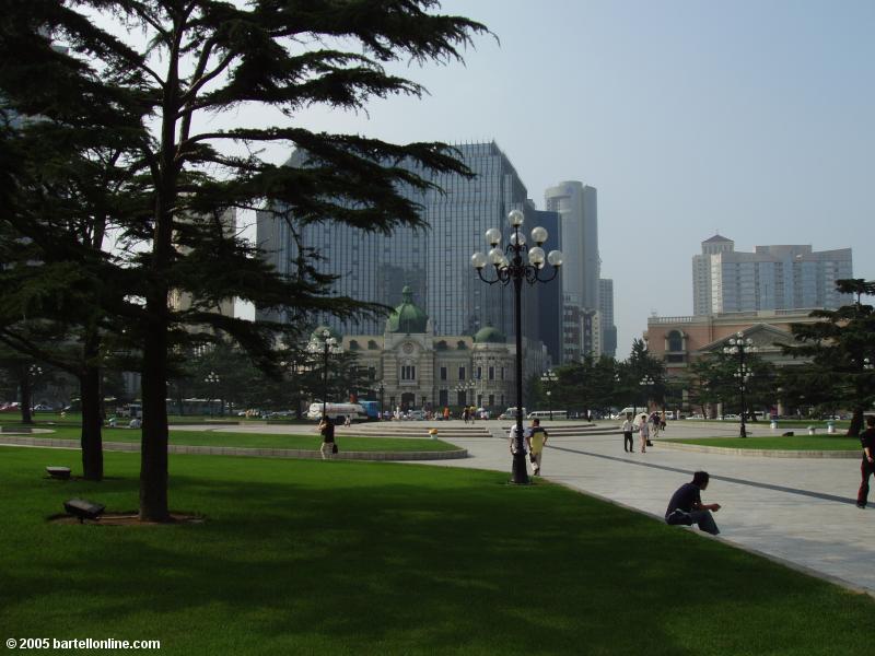 View across Zhongshan Square in Dalian, China