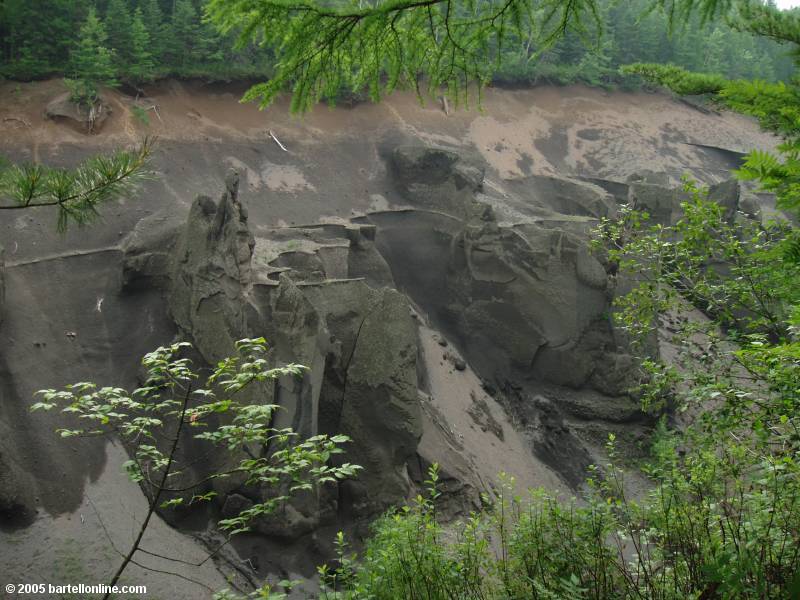 Unusual rock formations in Fushilin Gorges outside the Changbaishan Nature Preserve in Jilin, China