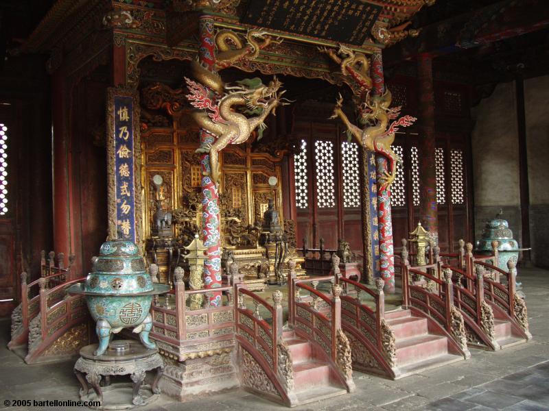 Interior of a building in the Qing Imperial Palace in Shenyang, Liaoning, China