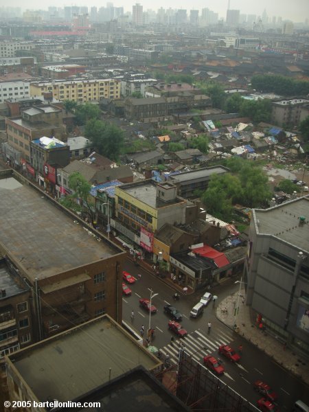 View of Shenyang, Liaoning, China from the window of a room in the Rose Hotel