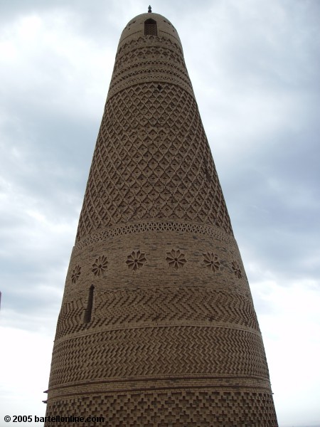Carved tower at Emin Minaret in Turpan, Xinjiang, China
