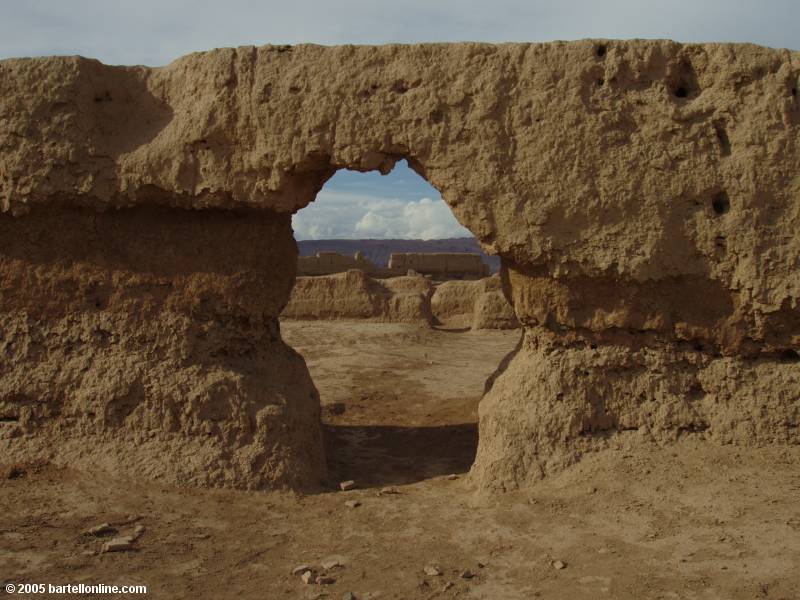 Stone archway at Gaochang Ruins near Turpan, Xinjiang, China