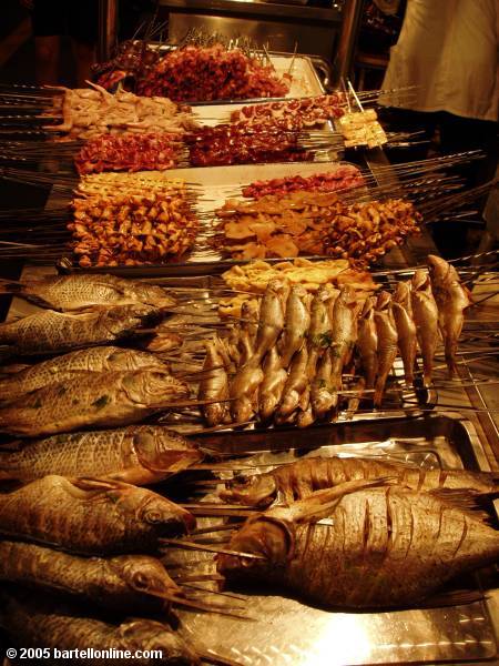 Cooked lamb at the nightmarket in Urumqi, Xinjiang, China