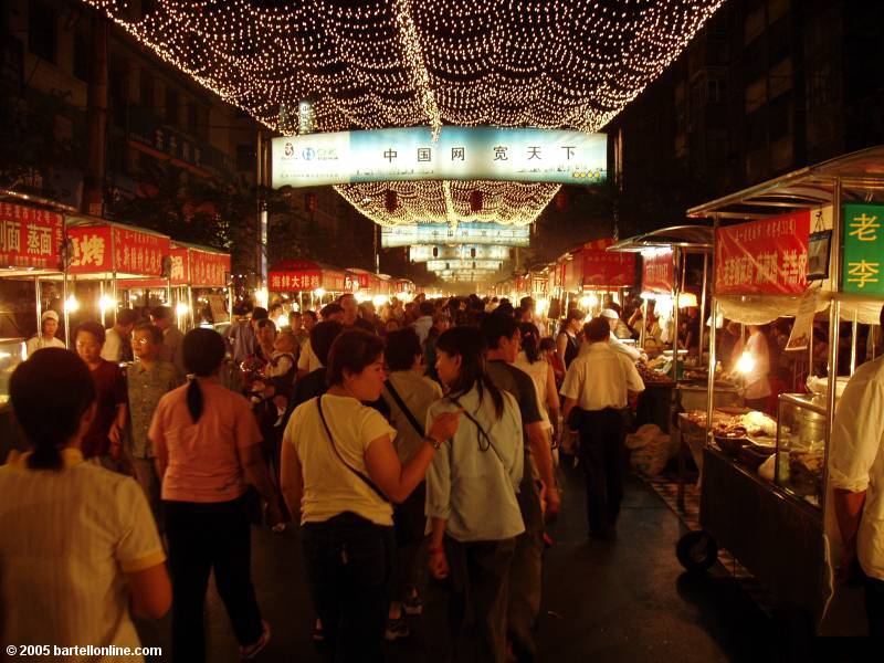 Various meats on sticks at the nightmarket in Urumqi, Xinjiang, China