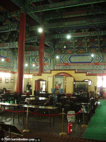 Furniture exhibit inside the Drum Tower in Xi'an, Shaanxi, China