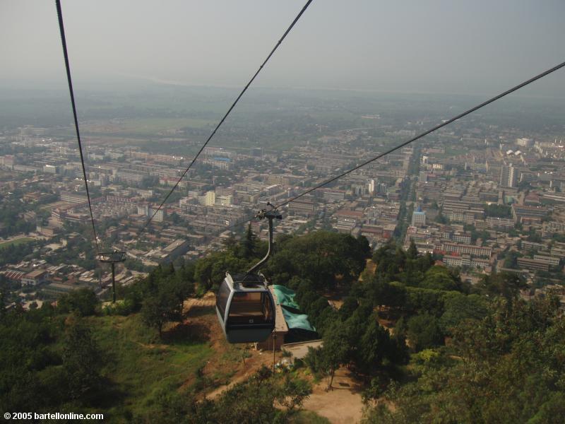 Cable car up Mt. Lishan near Xi'an, Shaanxi, China