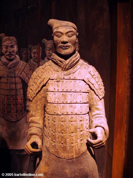 Terracotta Warrior figure inside the Shaanxi History Museum in Xi'an, China