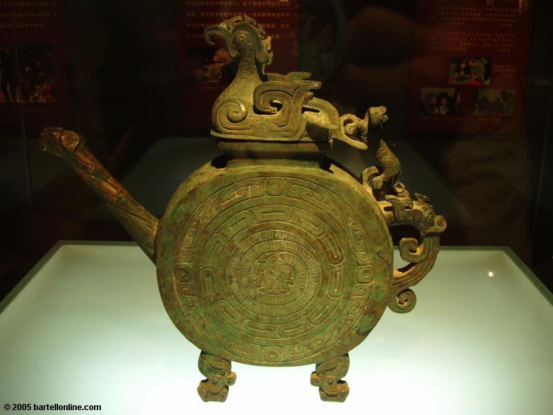 Brass work in the Qin Warrior Museum at the Terracotta Warriors site near Xi'an, Shaanxi, China