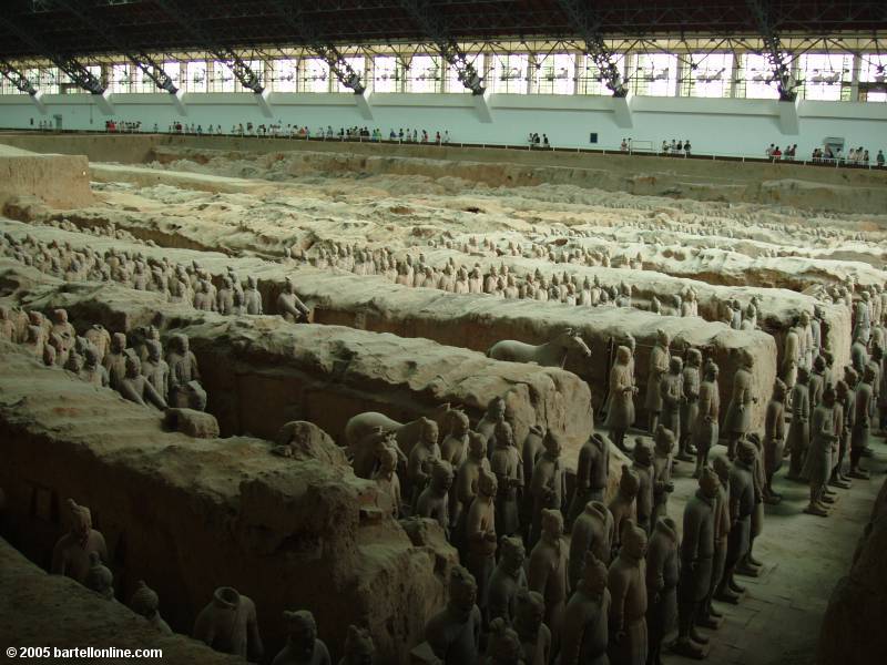 Ceramic warrior figures at the Terracotta Warriors site near Xi'an, Shaanxi, China