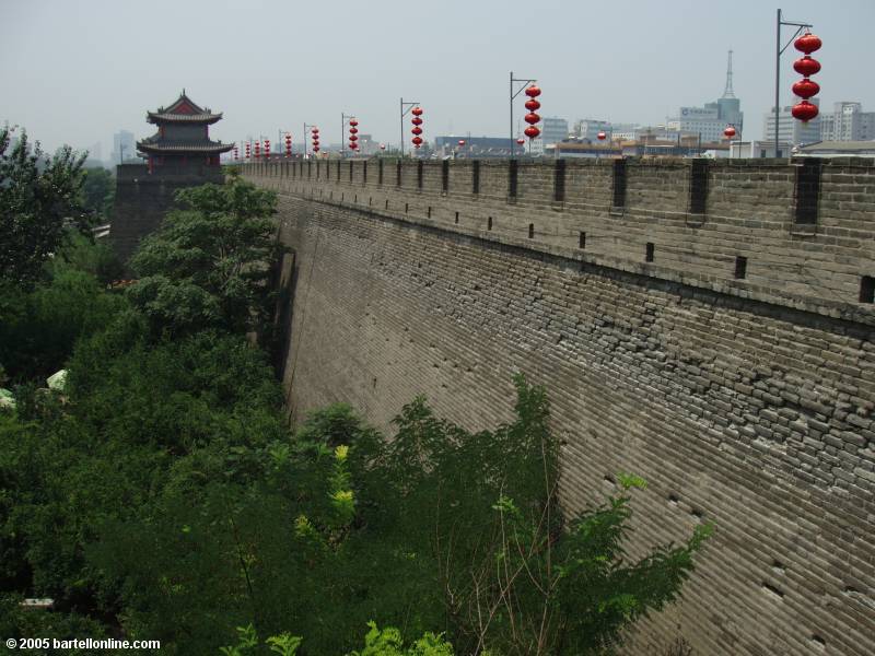 View from an Enemy Tower on the city wall around Xi'an, Shaanxi, China