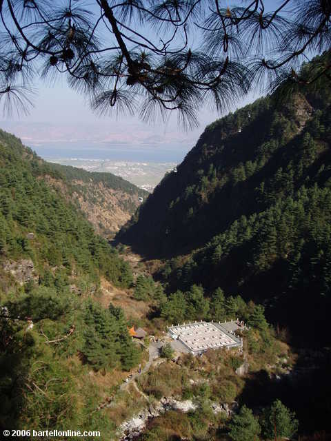 View of a giant Chinese chess board in a valley down from the end of "Cloudy Tourist Road" near Dali, China