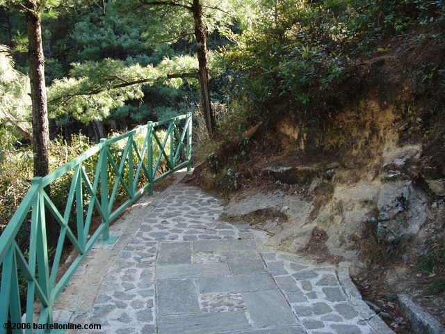 Abrupt ending at the south terminus of "Cloudy Tourist Road" in the Cangshan mountains above Dali, China