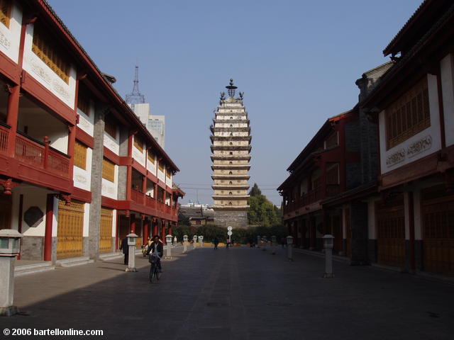 Street leading from the West Pagoda to the East Pagoda in Kunming, Yunnan, China
