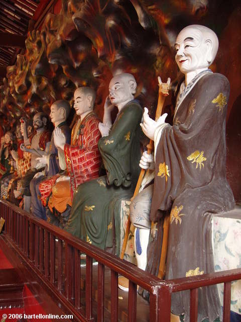 Arhats at Great Buddha Temple near the top of the Giant Buddha in Leshan, Sichuan, China