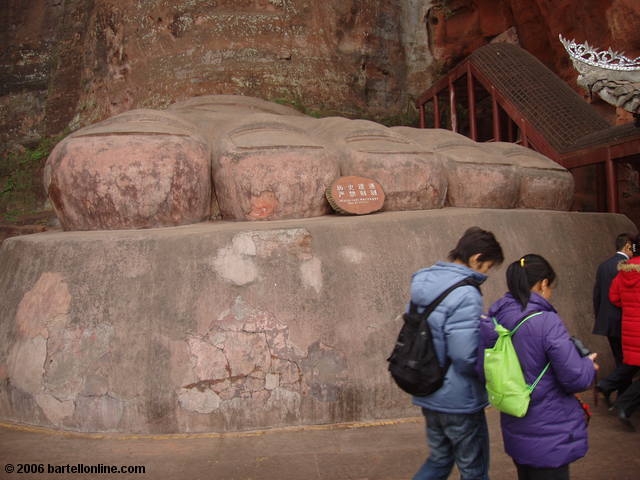 Right foot of the Giant Buddha in Leshan, Sichuan, China