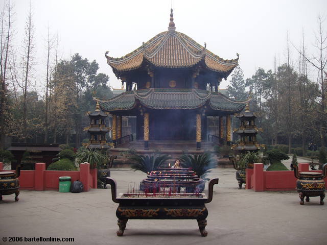 The Eight Diagrams Pavilion at Qingyang Temple in Chengdu, Sichuan, China