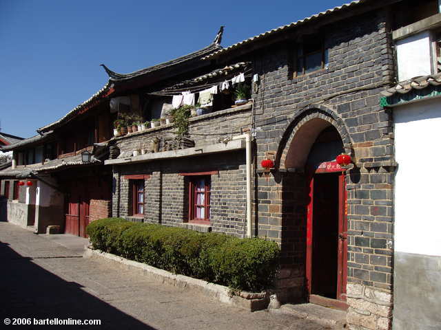 Brick and stone house in the Old Town of Lijiang, Yunnan, China
