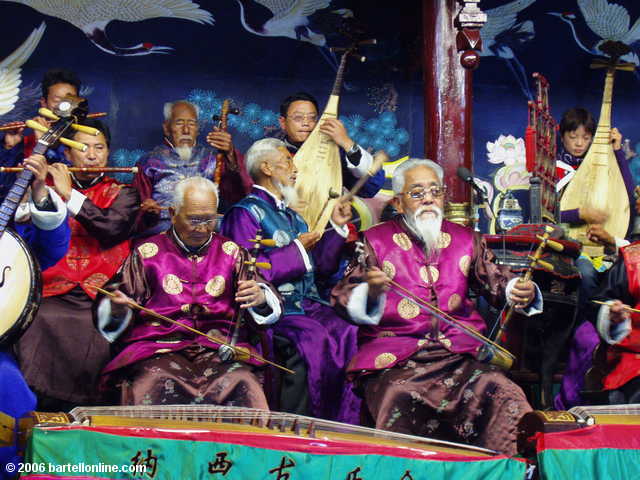 Musicians perform at a Naxi Ancient Music concert in Lijiang, Yunnan, China