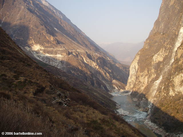 View from along the trail through Tiger Leaping Gorge in Yunnan, China